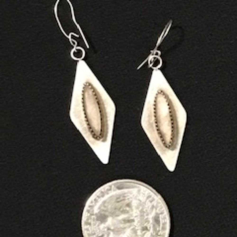 Vintage Sterling Silver Diamond and Stone Earrings